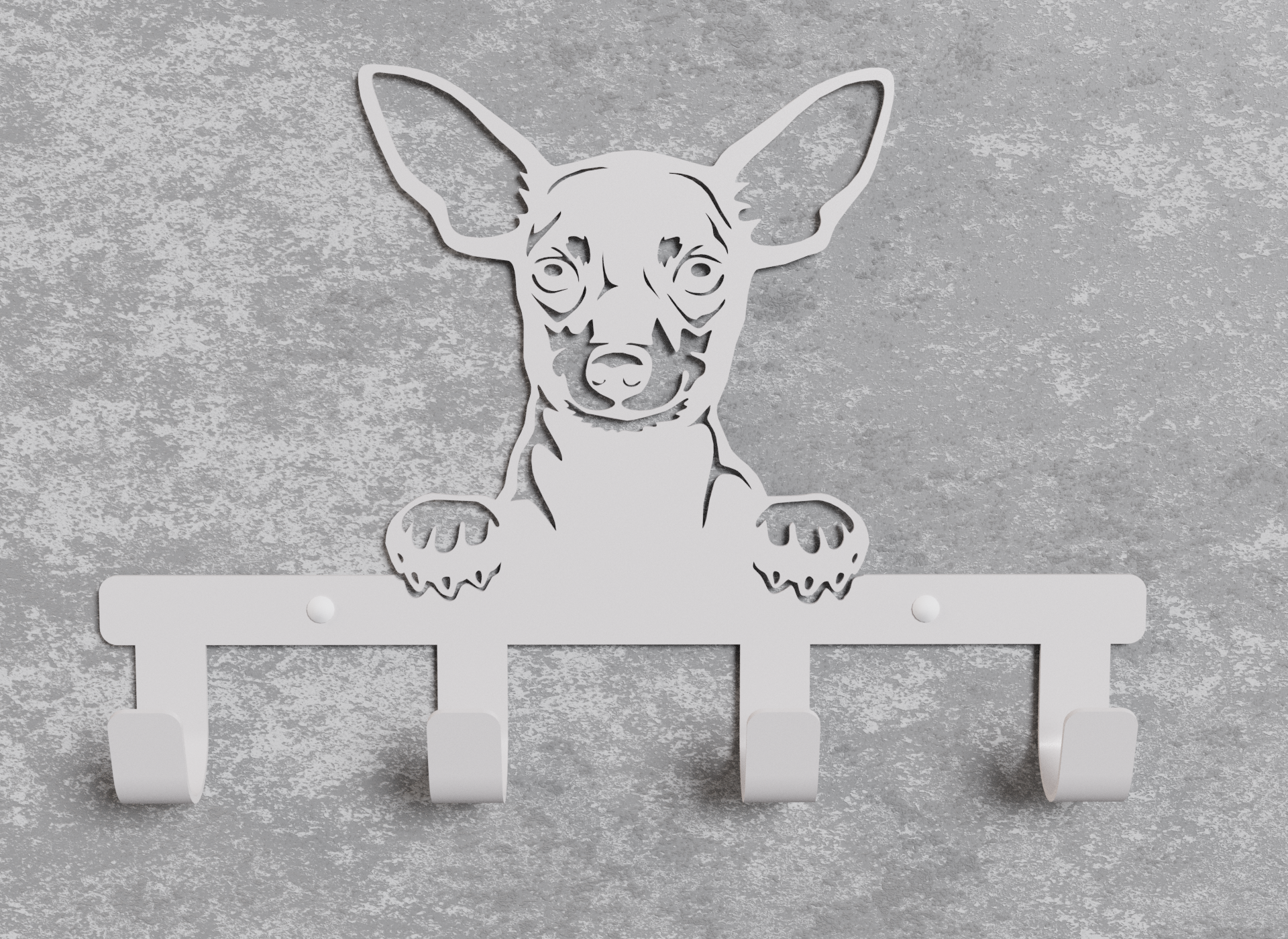 Вешалка настенная Белый Loft-Craft из металла Тойчик (AM-004-wh)