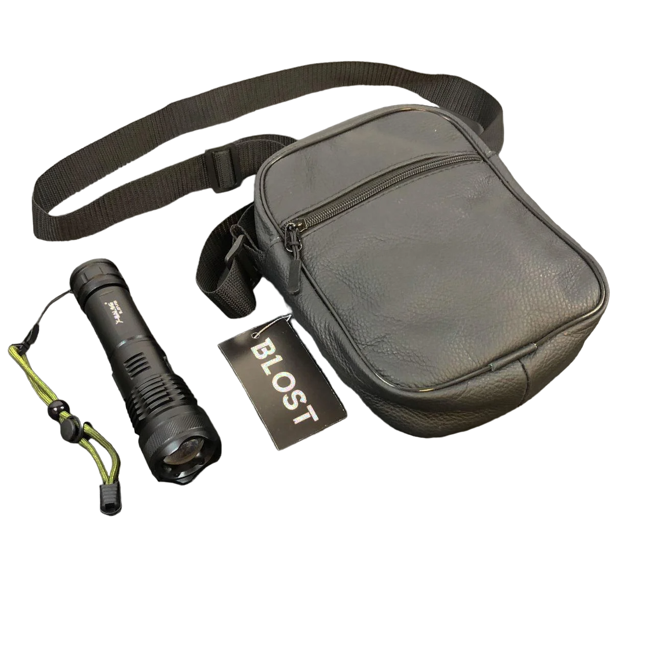 Мужская сумка и фонарь BL-X71-P50 из натуральной кожи (240829)