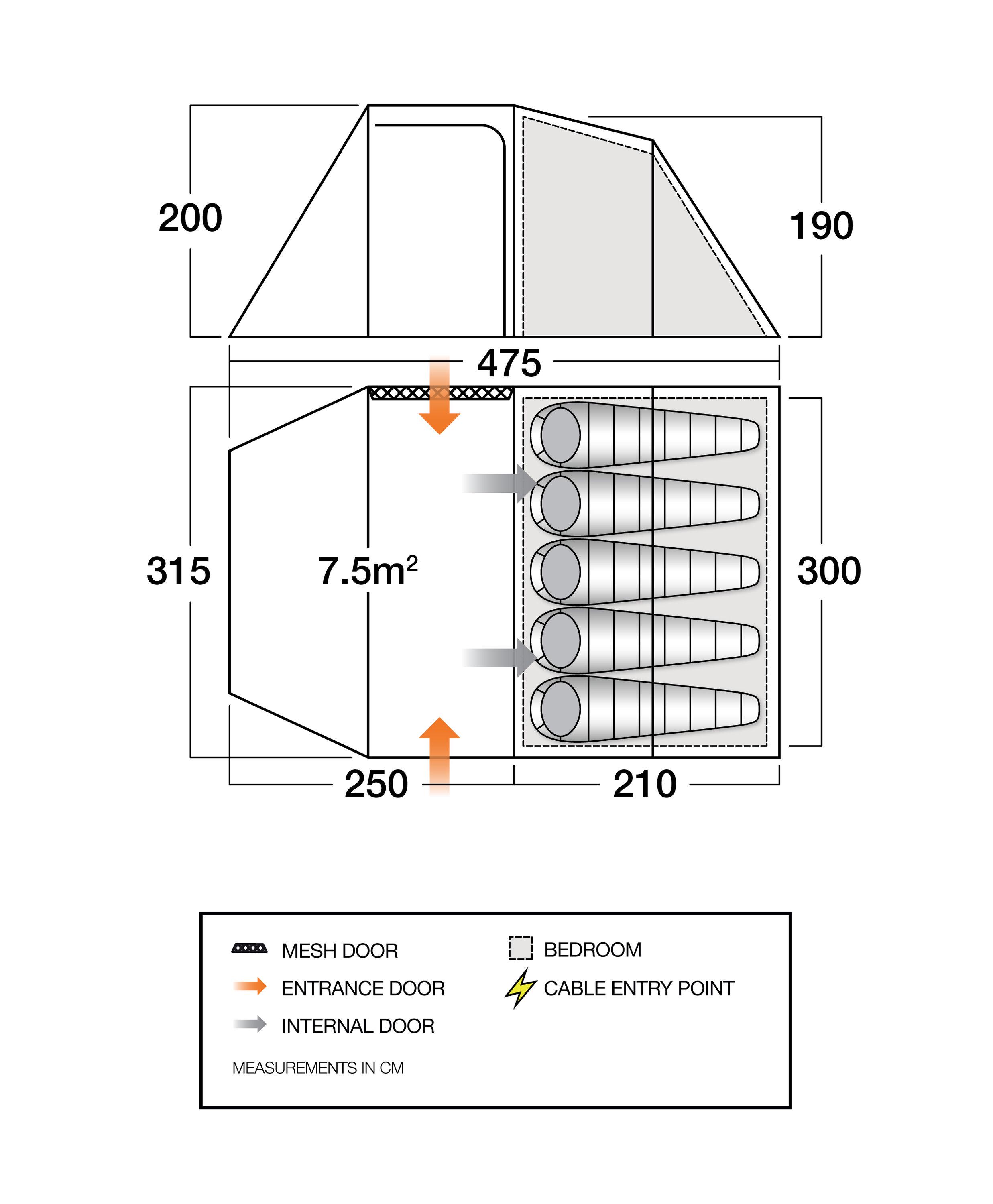Намет п'ятимісний Vango Beta 550XL Mineral Green (TEUBETA00000002) - фото 3 Намет п'ятимісний Vango Beta 550XL Mineral Green (TEUBETA00000002) - фото 3