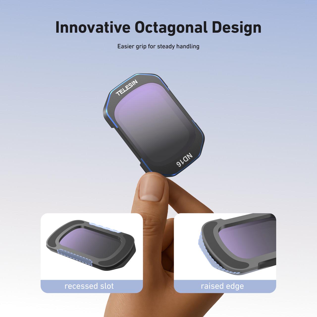 Набір світлофільтрів Telesin CPL/ND16чBlack Diffusion 1/4 для DJI Osmo Pocket 3 S5-FLT-37-TDJ 3 шт. - фото 4 Набір світлофільтрів Telesin CPL/ND16чBlack Diffusion 1/4 для DJI Osmo Pocket 3 S5-FLT-37-TDJ 3 шт. - фото 4