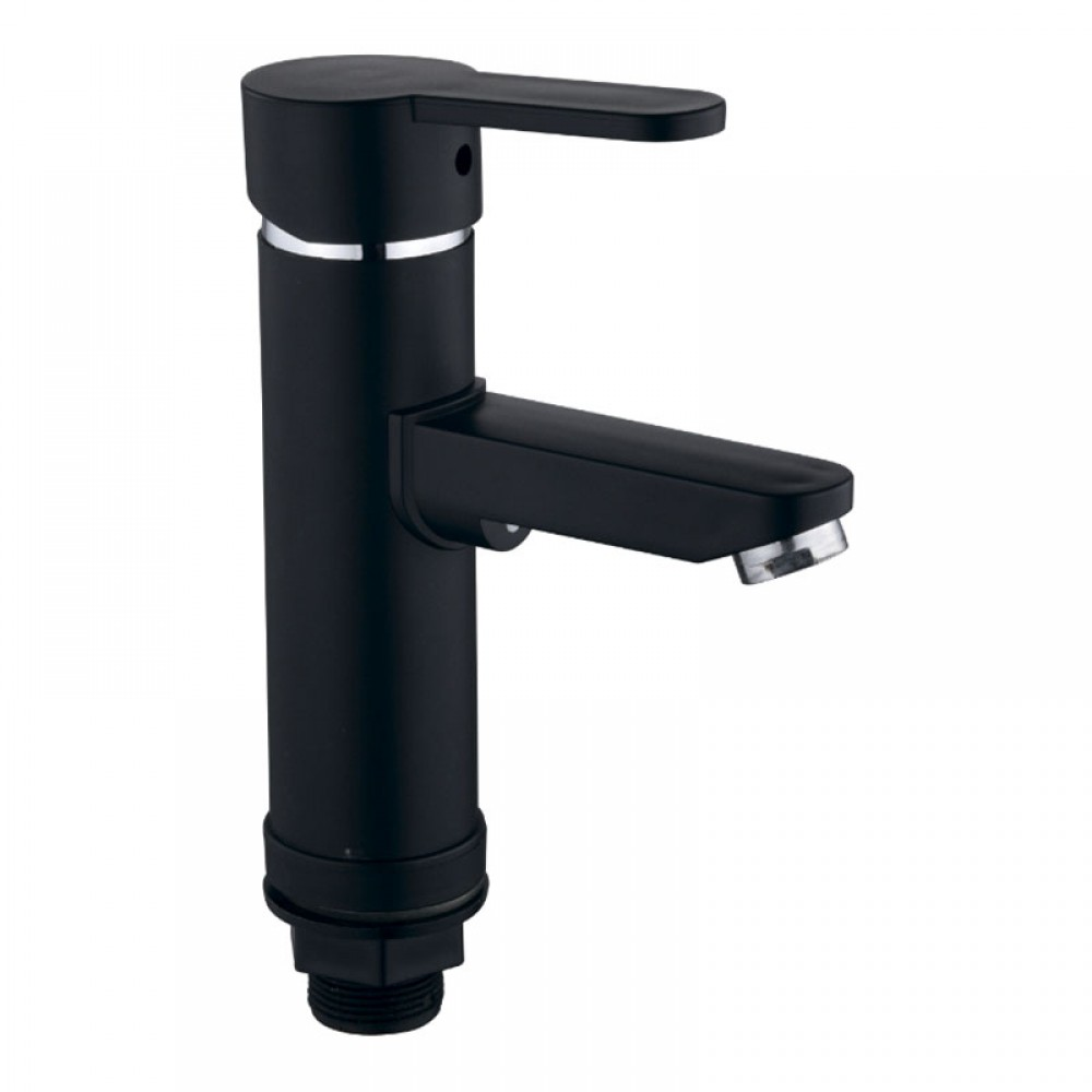 Смеситель для умывальника PLAMIX Raul-001-A из термопластика без шлангов подключения Black (PM0653)