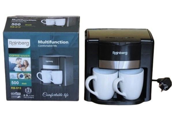 Кавоварка крапельна Rainberg RB-613 на 2 чашки 500 Вт Чорний (2048778210) - фото 5