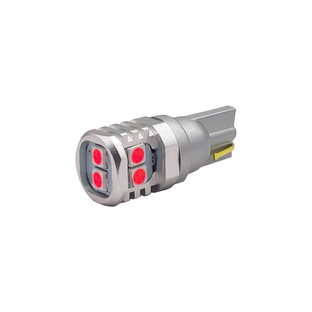Лампа светодиодная T10 W5W-3030-6SMD Canbus 12-24V Красный