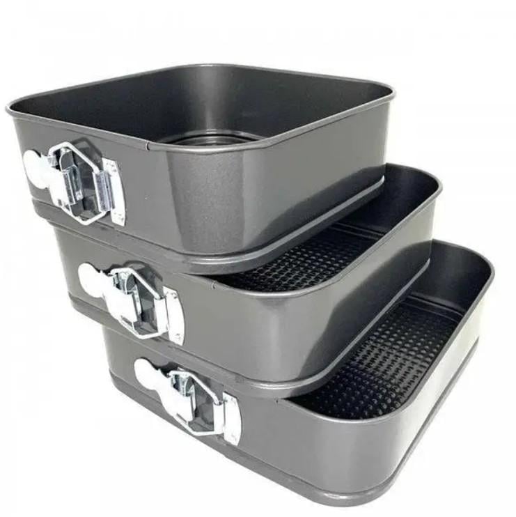 Набор квадратных форм для выпечки Unique и десертов металлические разъемные 22/24/26 см 3 шт. (26591553)