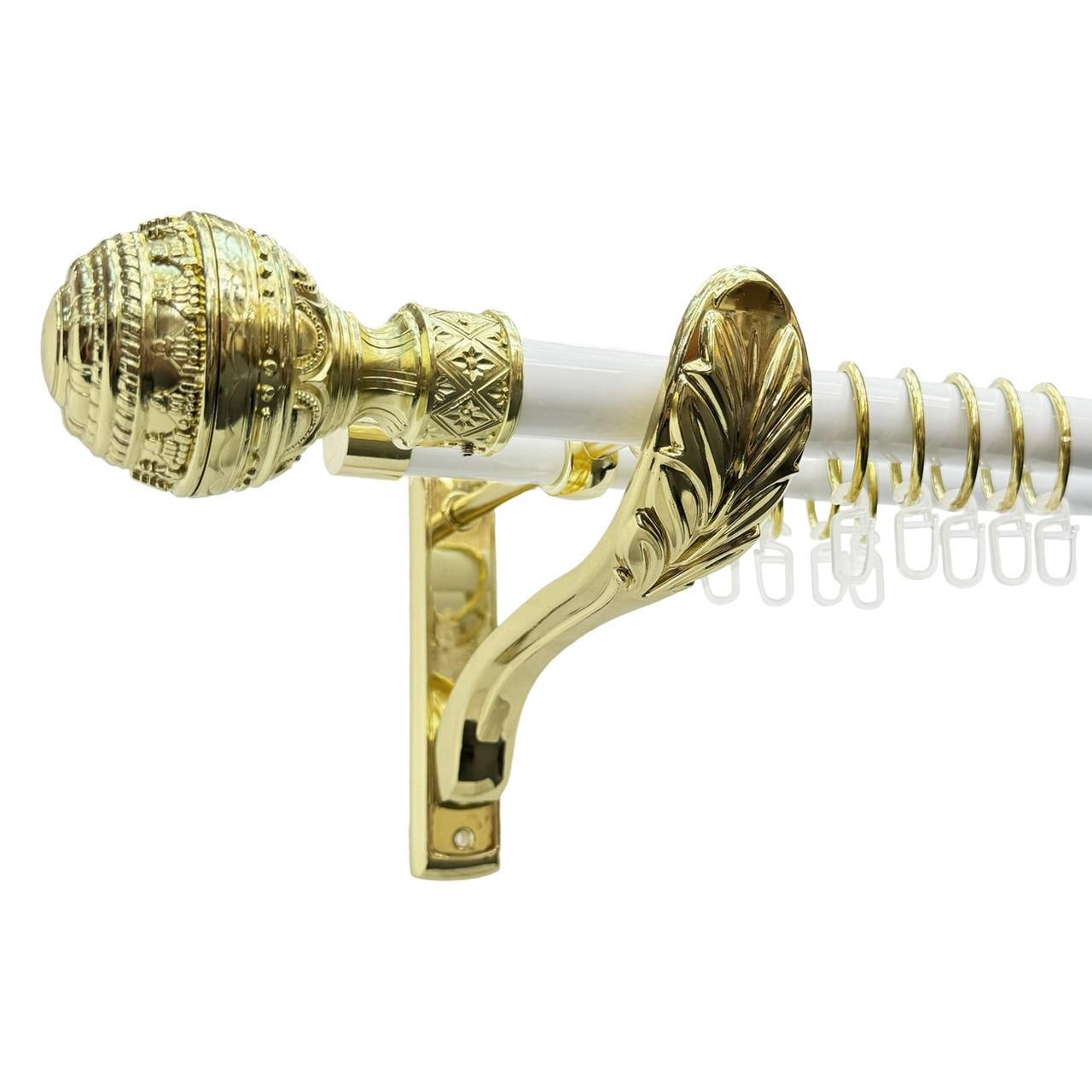 Карниз трубчастий дворядний Orvit Арабеска ретро 25/19 мм 300 см Біло-золотий (000-8248) - фото 1 Карниз трубчастий дворядний Orvit Арабеска ретро 25/19 мм 300 см Біло-золотий (000-8248) - фото 1