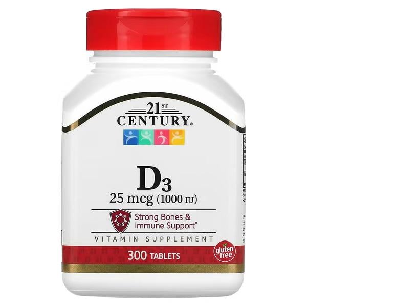 Витамин 21st Century D3 25 мкг 1000 МЕ 300 таблеток