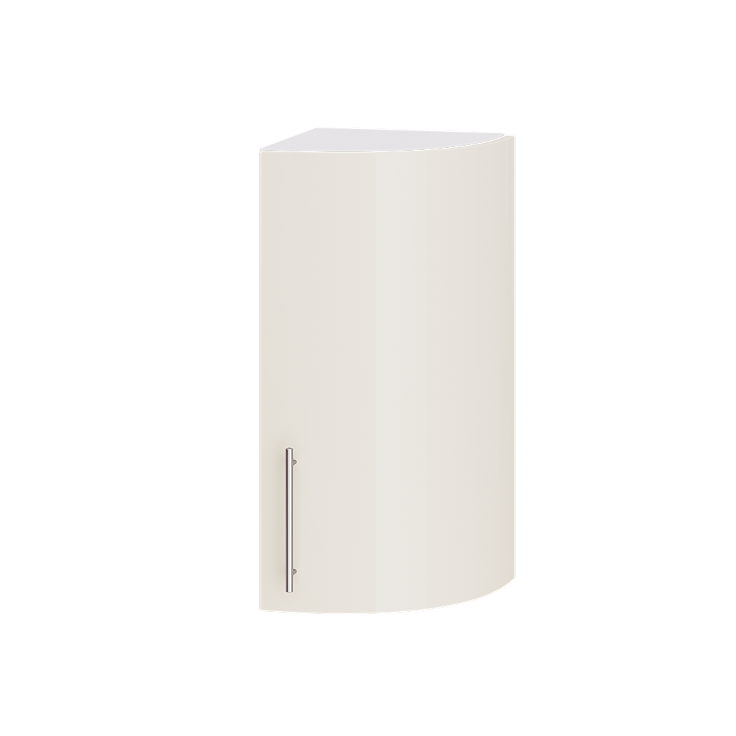 Шкаф верхний радиусное угловое окончание Эверест Модерн модуль Верх В47-300 30х30х72 см Жемчуг глянец/Белый (02798)