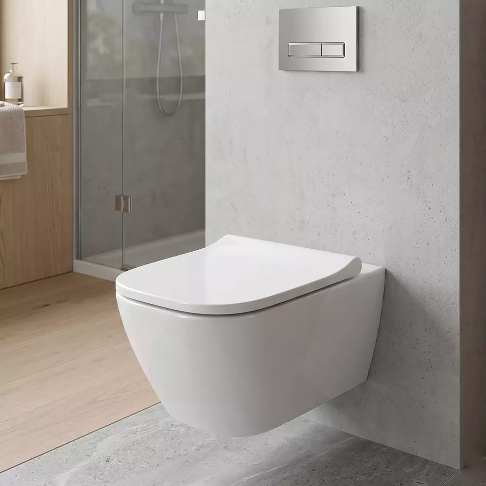 Унитаз подвесной Geberit Smyle Square 500.683.00.2 Rimfree с сиденьем Soft Close (486304)