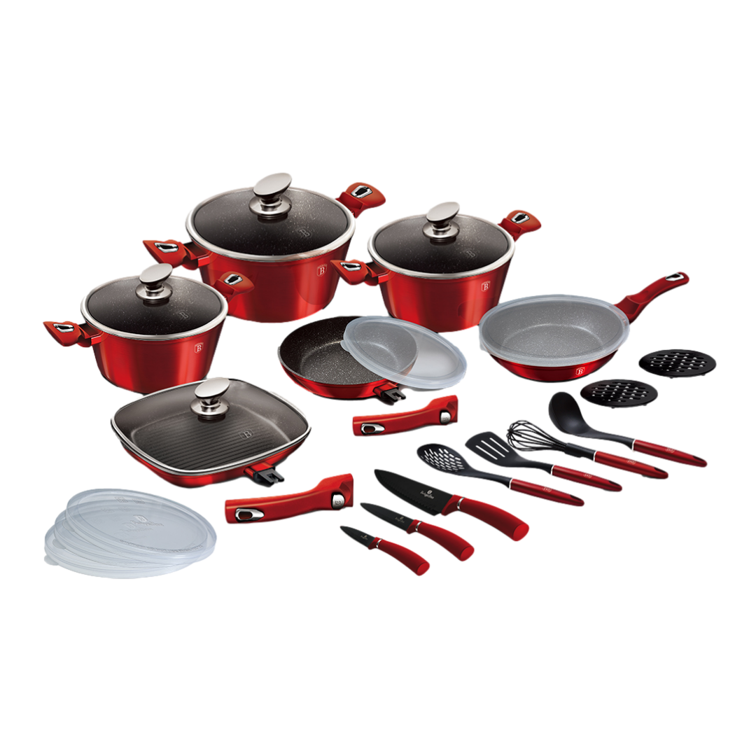 Комплект посуду Berlinger Haus Burgundy Metallic Line BH-7184 24 пр. (131133)