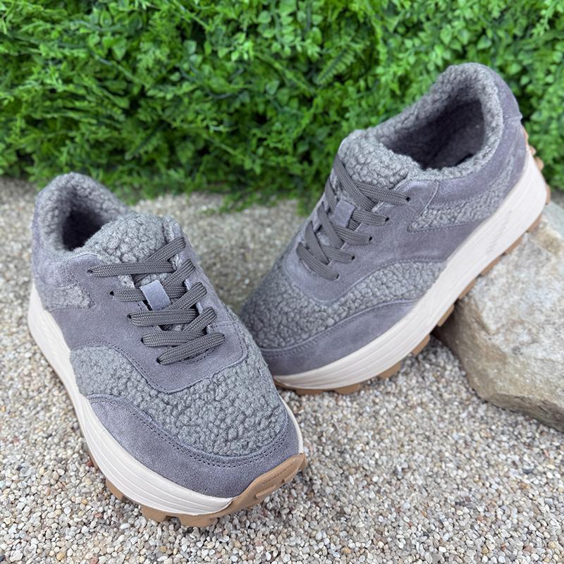 Кросівки жіночі замшеві на шнурівці Е-0080170 p. 39 25 см Сірий