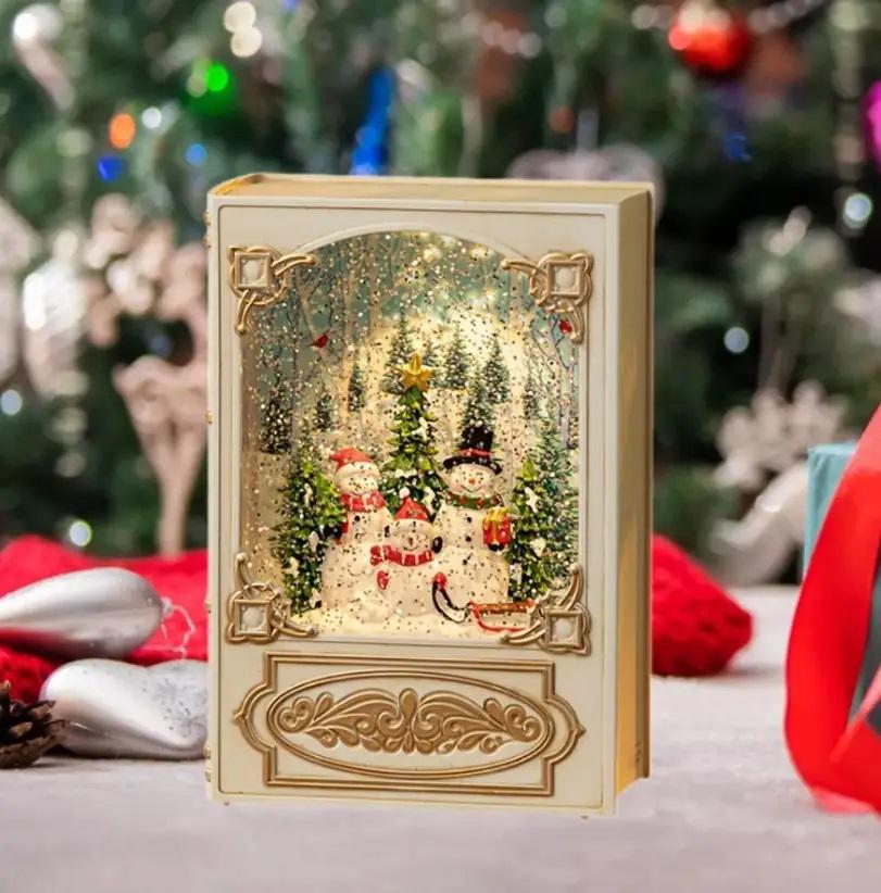 Нічник новорічний музичний Xmas "Сніговики" 2 режими: нічник/музика