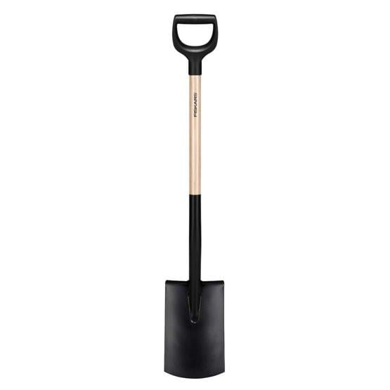Лопата прямая Fiskars Solid с деревянной ручкой (1066722)