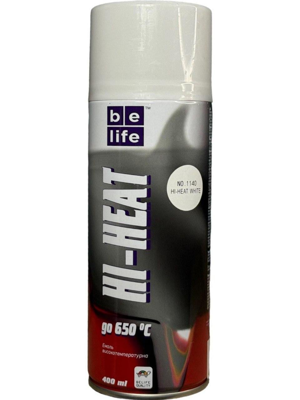 Фарба аерозольна жаростійка Belife Hi-Heart Paint 400 мл 1140 Білий (23814401)