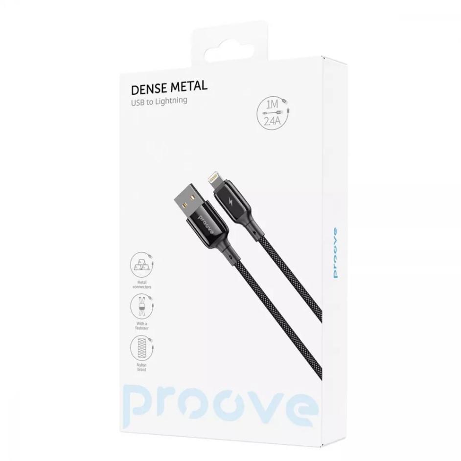 Кабель Proove Dense Metal Lightning 2.4A 1 м Black - фото 5