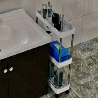 Этажерка на колесиках на колесах 3 яруса 60х35х13 см Белый (23864249) - фото 3 Этажерка на колесиках на колесах 3 яруса 60х35х13 см Белый (23864249) - фото 3