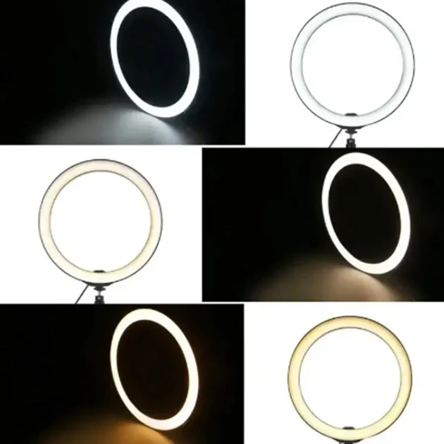 Лампа кольцевая светодиодная Ring Fill Light QX-300 30 см 3 вида свечения с креплением для телефона (01280) - фото 5