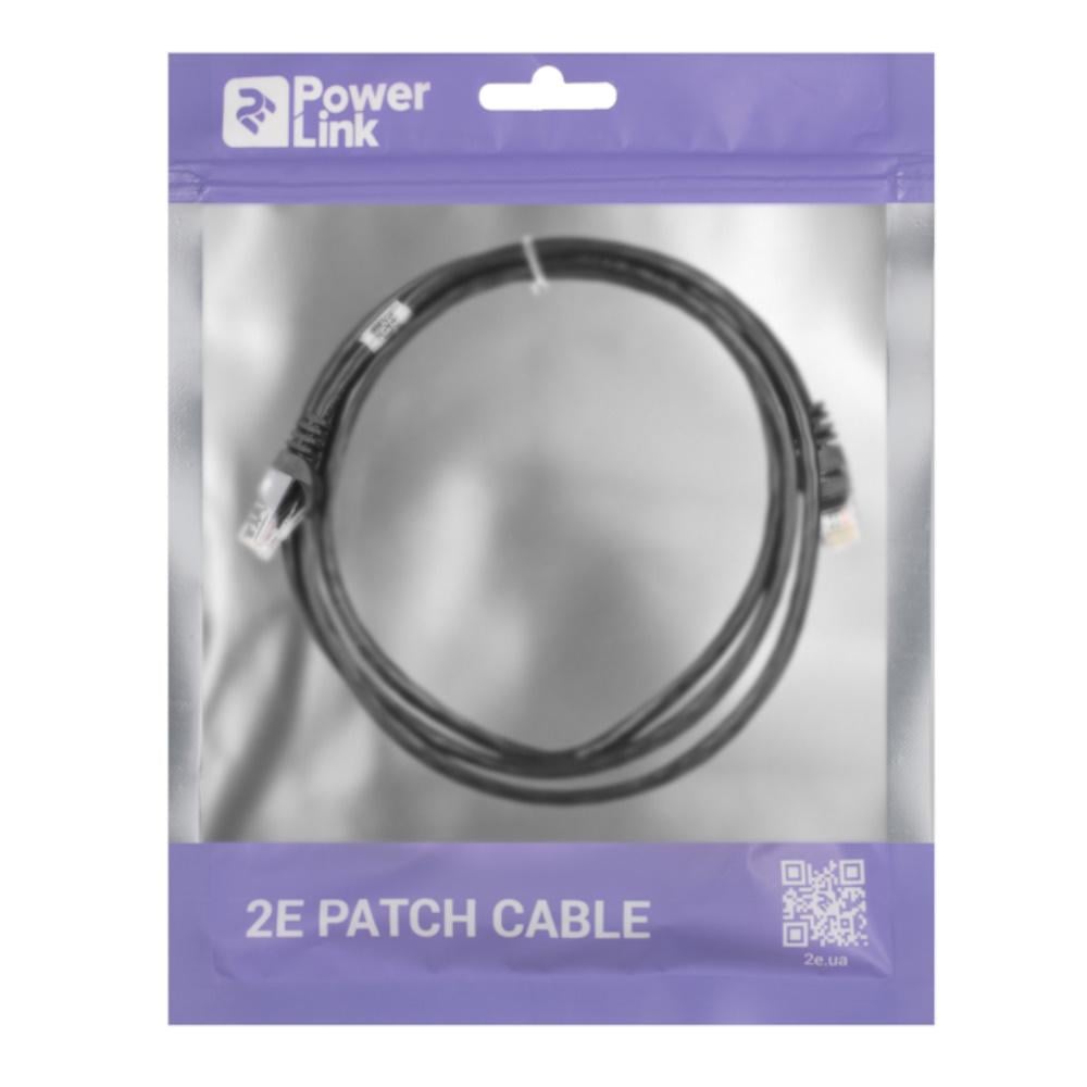 Патч-корд 2E Cat 5e UTP RJ45 26AWG 7/0,16 CCA PVC 2 м Black (2E-PC5ECA-200BK) - фото 3