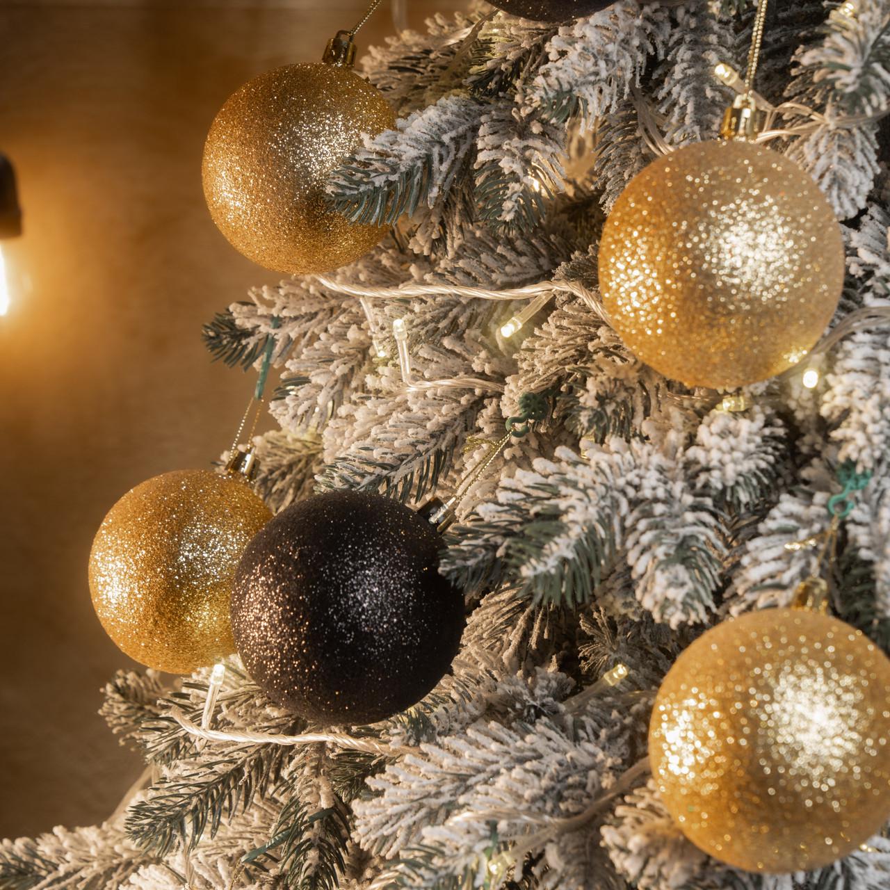 Набор игрушек на елку Блестящий микс 36 шт. Золотисто-черный (2765837159) - фото 3