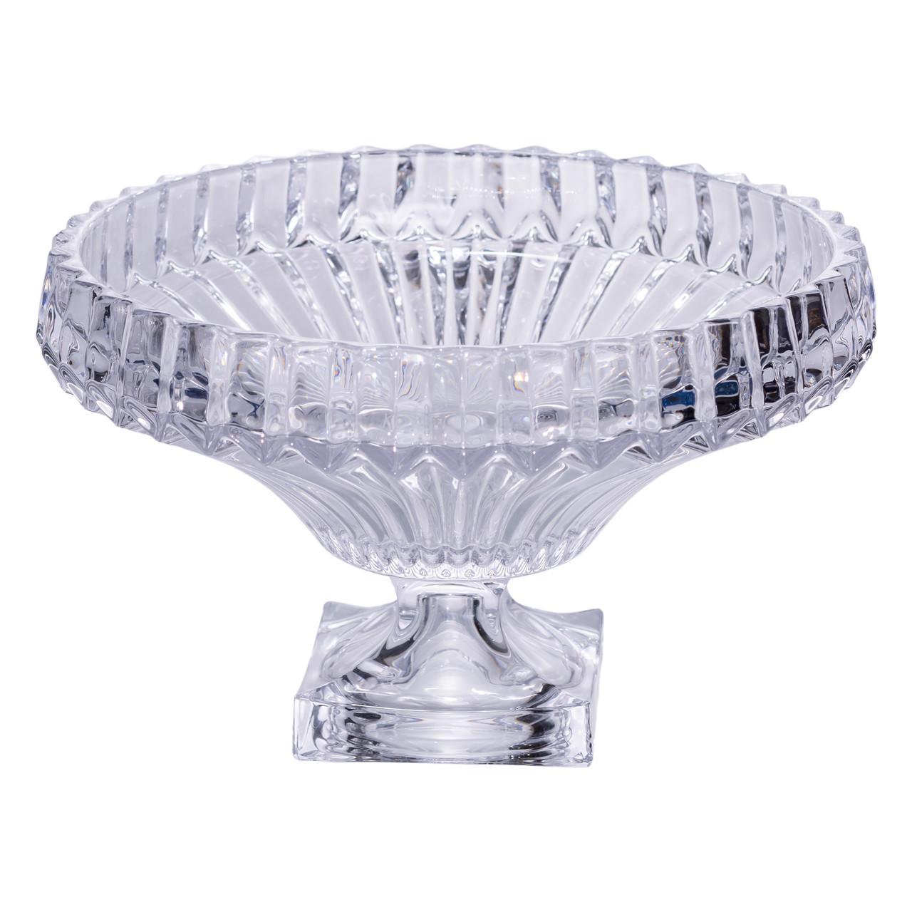 Фруктовница стеклянная на ножке Ø29 см Прозрачный (HP-19-139RB) - фото 5