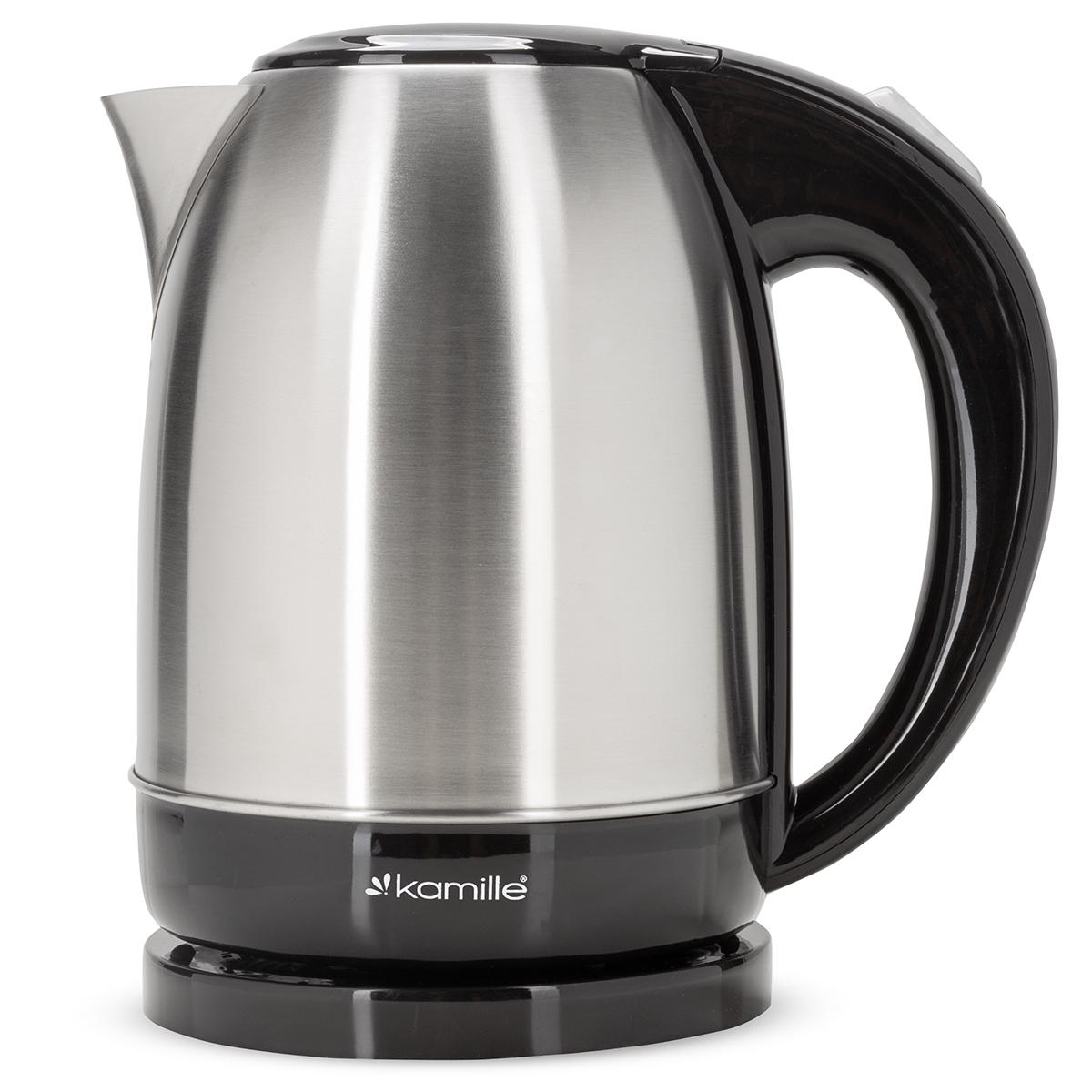 Чайник электрический Kamille KM-1722 из нержавеющей стали 2200 W 1,7 л Черно-серый (124-84-1722)