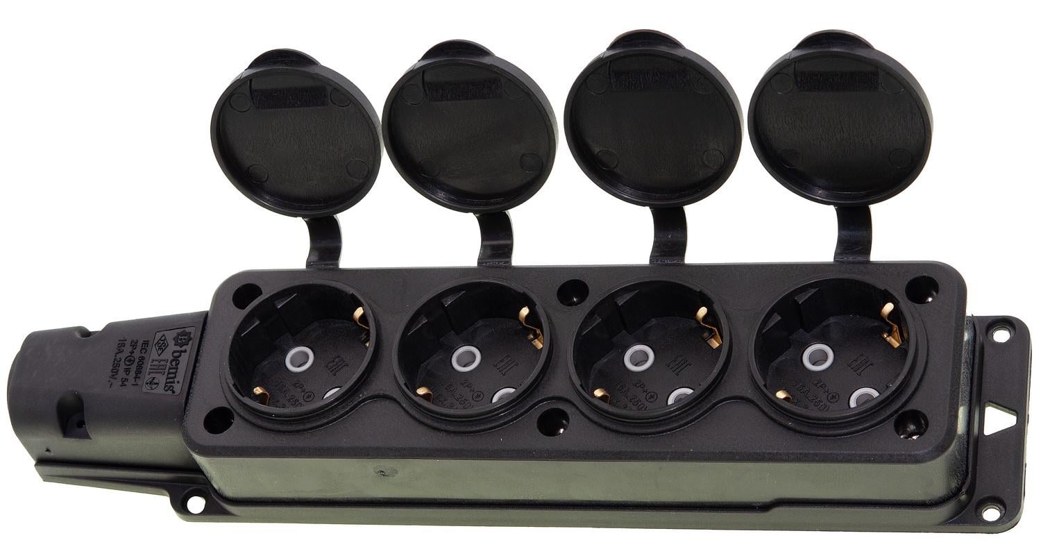 Розетка четверная Bemis BK1-1402-3614 1х16А с заземлением (92742)
