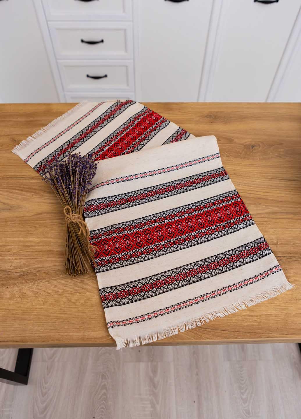 Рушник вишитий з українським орнаментом 75х35 см (кет1-1-35)