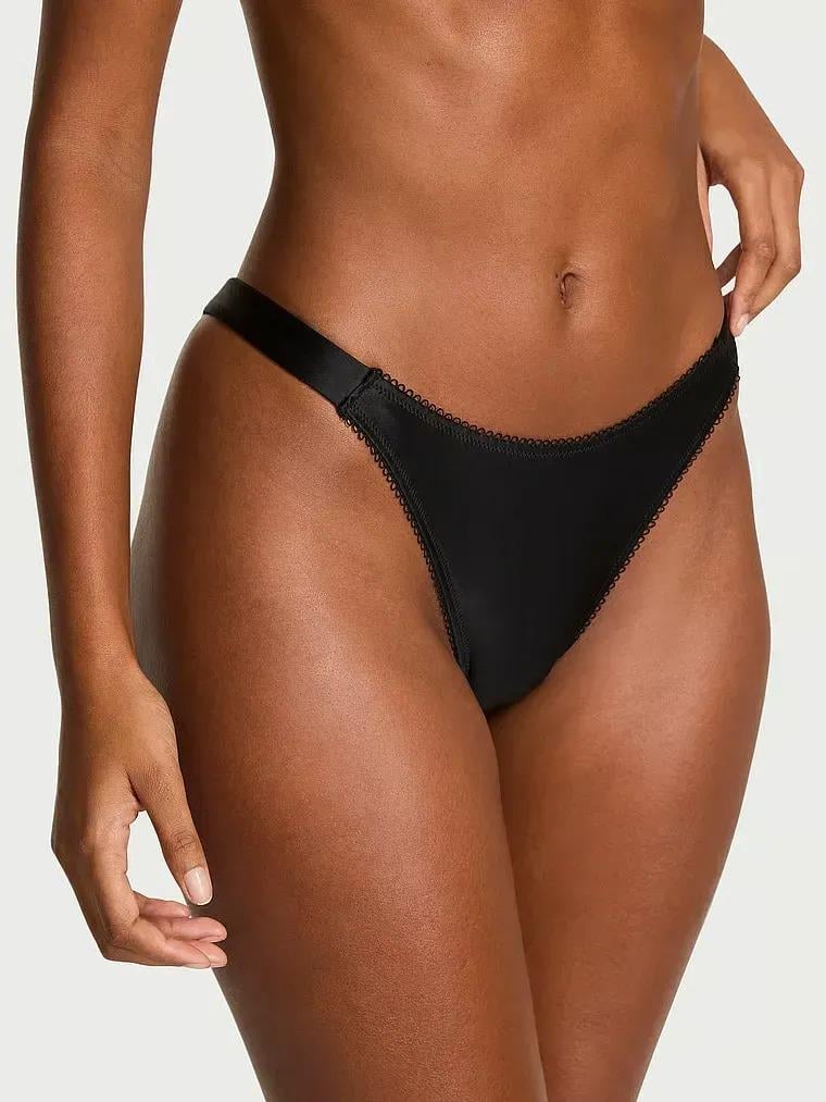 Трусики бразилианы Victoria's Secret Dream Angels Pom Pom Bow Brazilian Panty M Черный (27200610)