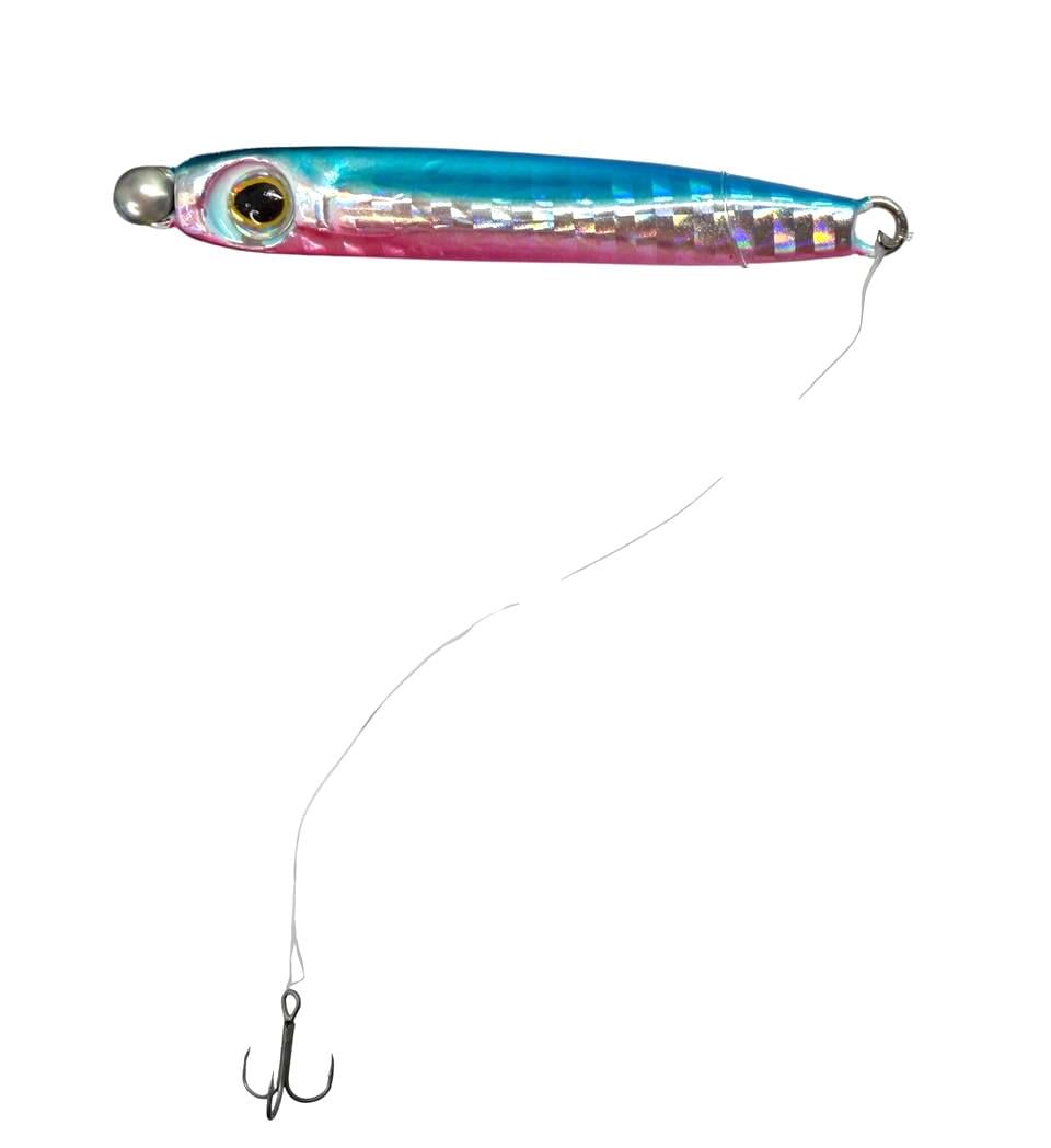 Пилькер Anaconda BA K-2097/1 с поводком и тройником для ловли саргана/ставриды/жере судака 15 г Голубой/Розовый (1594781444)