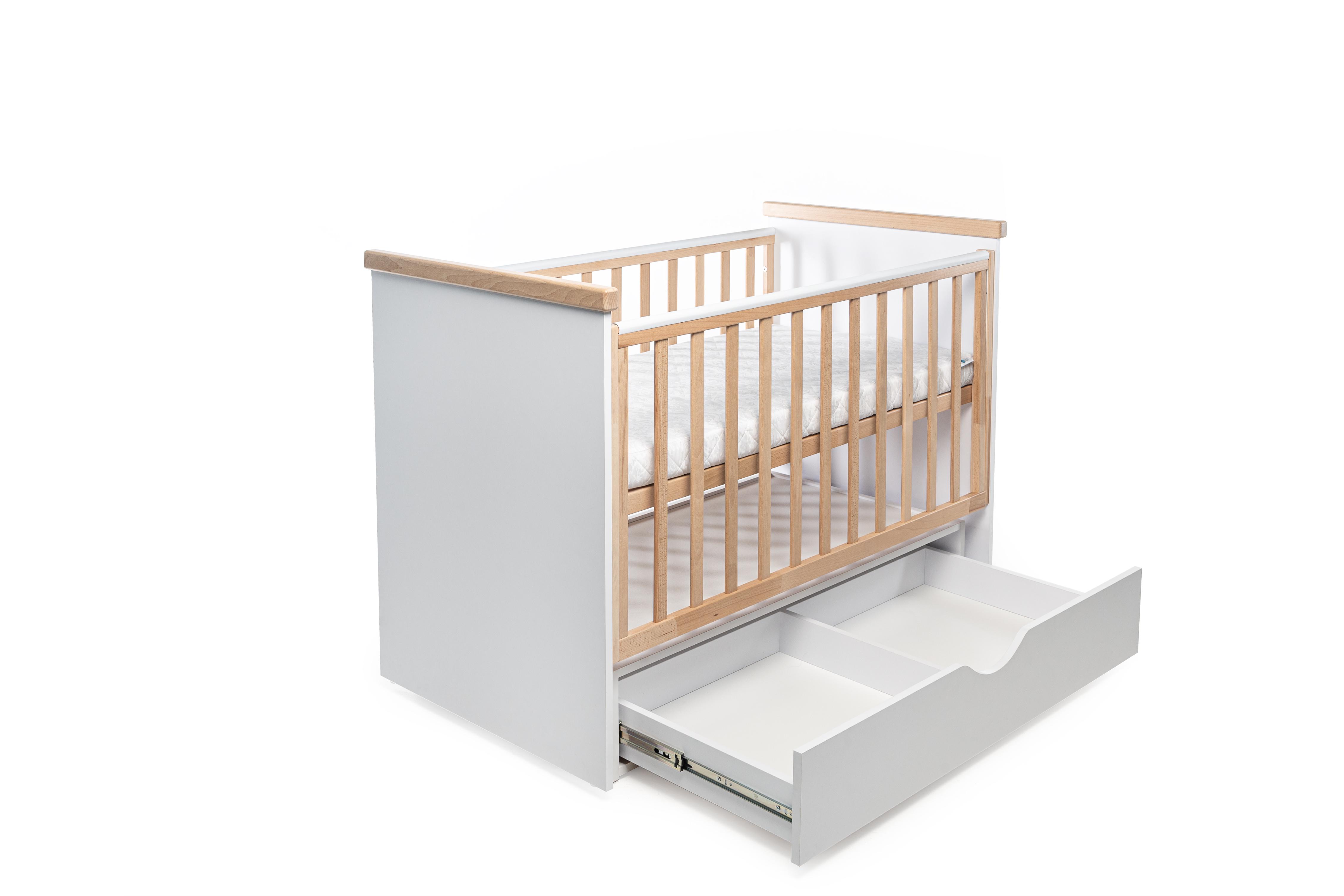 Детская кроватка-трансформер Колыбельная с ящиком Белый с натуральным (DS744) - фото 5 Детская кроватка-трансформер Колыбельная с ящиком Белый с натуральным (DS744) - фото 5