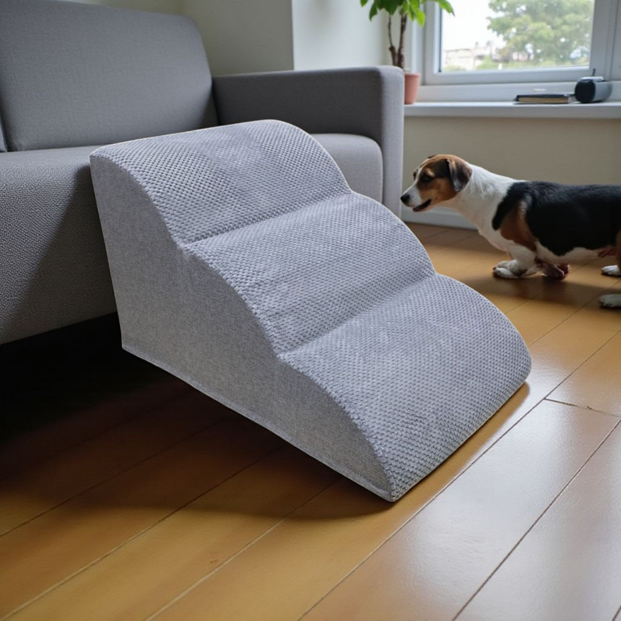 Сходинки для собак та котів м'які 40х36х60 см Сірий (30644251)