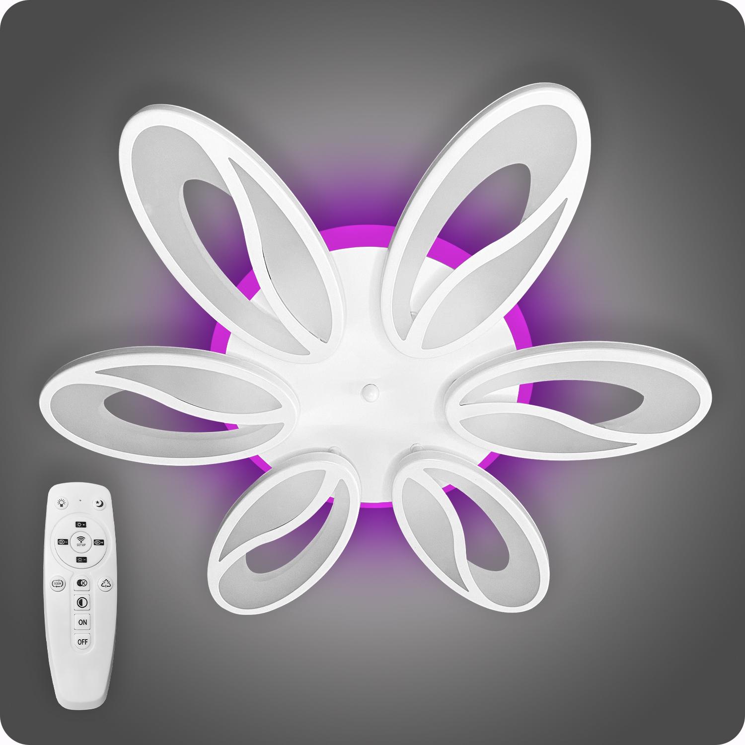 Люстра світлодіодна 517 Dlight 3color з пультом 105 Вт Білий (01799)