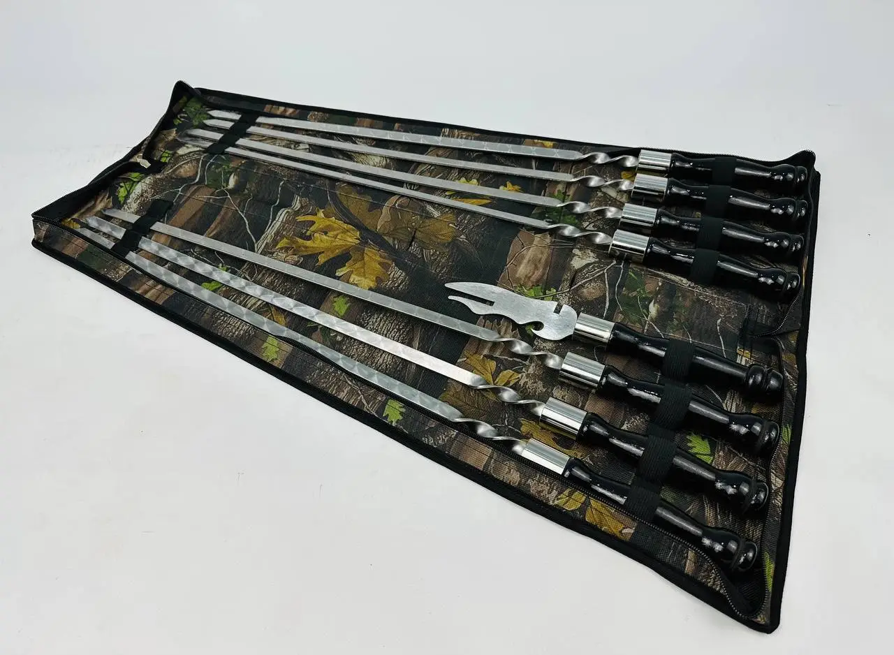 Набір шампурів у чохлі комбінований Блек 7 шт. вилка-ніж з нержавіючої сталі (2-10-NB-2276) - фото 5