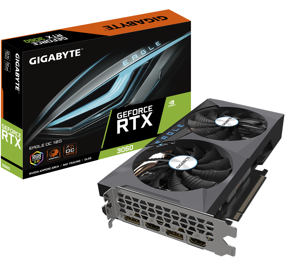 Відеокарта Gigabyte GeForce RTX 3060 EAGLE OC 12G rev. 2.0 (GV-N3060EAGLE OC-12GD rev.2.0)