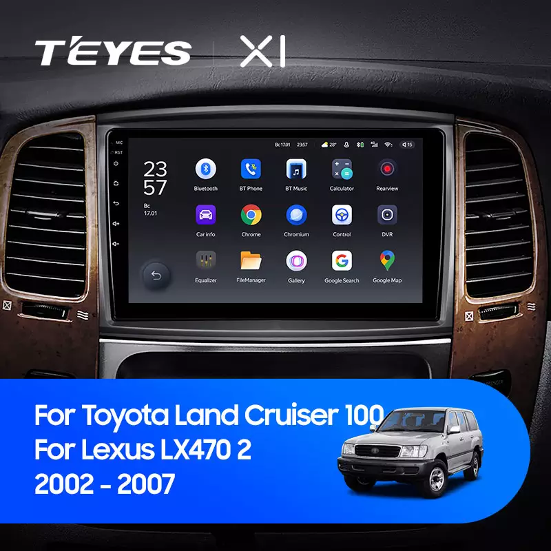 Автомагнітола штатна Teyes X1 для Toyota Land Cruiser LC 100 2002-2007 Android 2/32 Гб Wi-Fi варіант C (1674632884) - фото 2