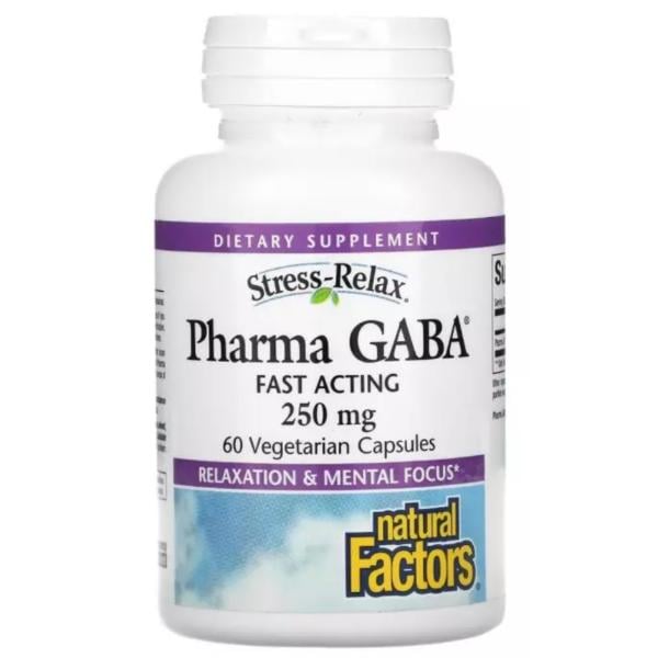 Амино комплекс Natural Factors Stress-Relax Pharma GABA 250 мг 60 veg. caps. (000022054)