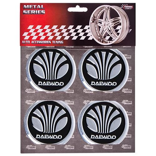 Наклейки на колпаки Daewoo D 60 мм 4 шт. Black