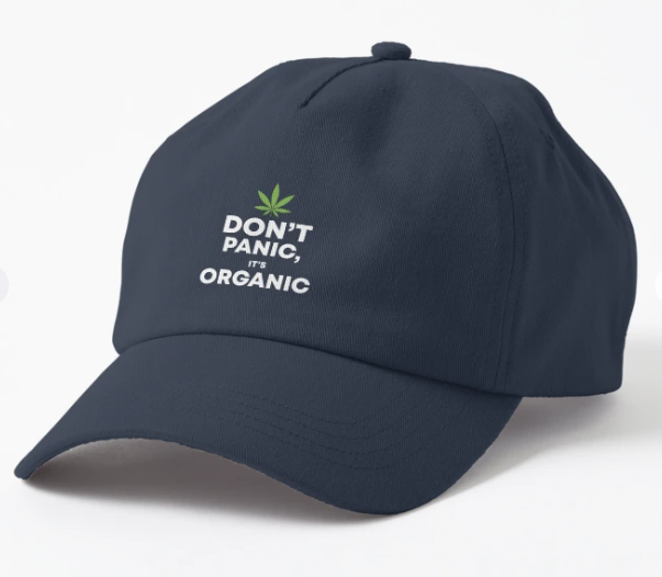Кепка унисекс Malfini с принтом "Don`t panic it`s organic" Темно-синий (ПН213К-3)