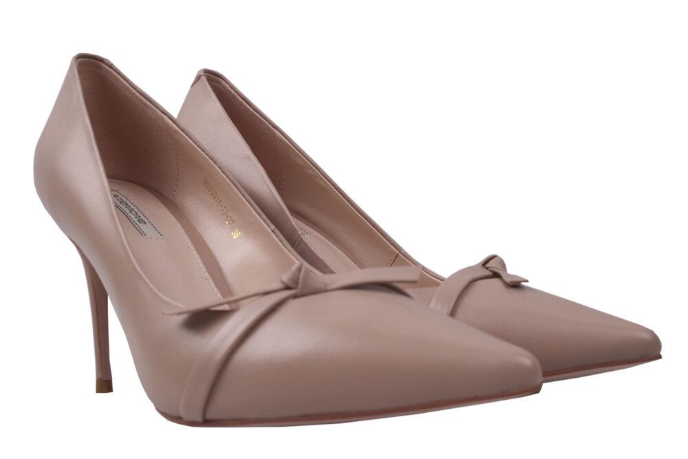 Туфли Anemone на шпильке женские из кожи р. 37 Бежевый (102-20DT)