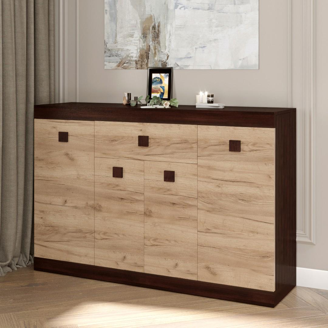 Комод Everest Соната 7 1400х376х931 мм Венге темний/Дуб крафт золотий (11241) - фото 3