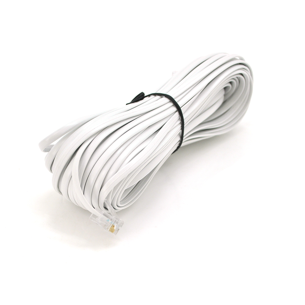 Патч-корд телефонный VOLTRONIC RJ11 15 м Белый (25814476)