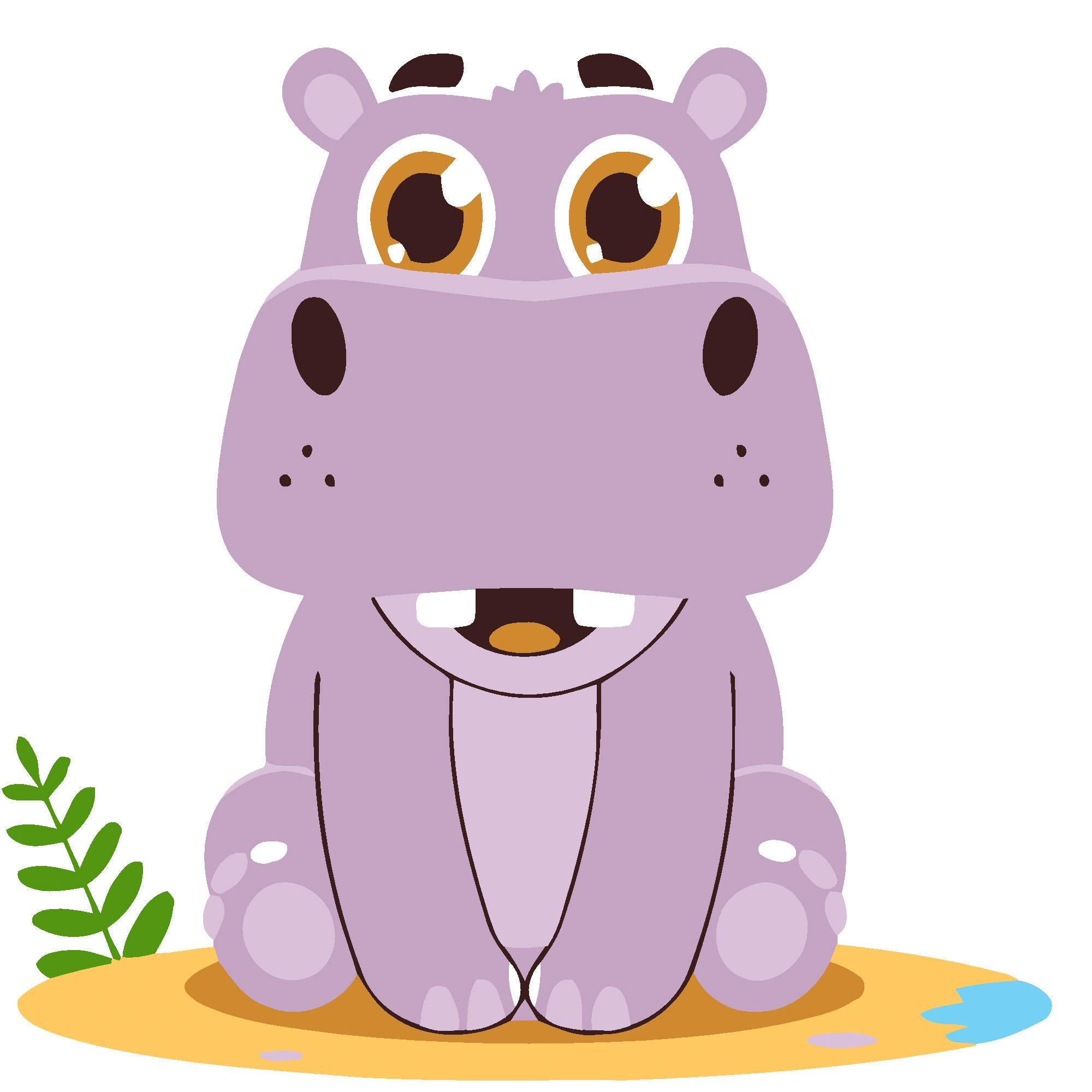 Картина по номерам Strateg Бегемотик 20x20 см (Str-HH7093)