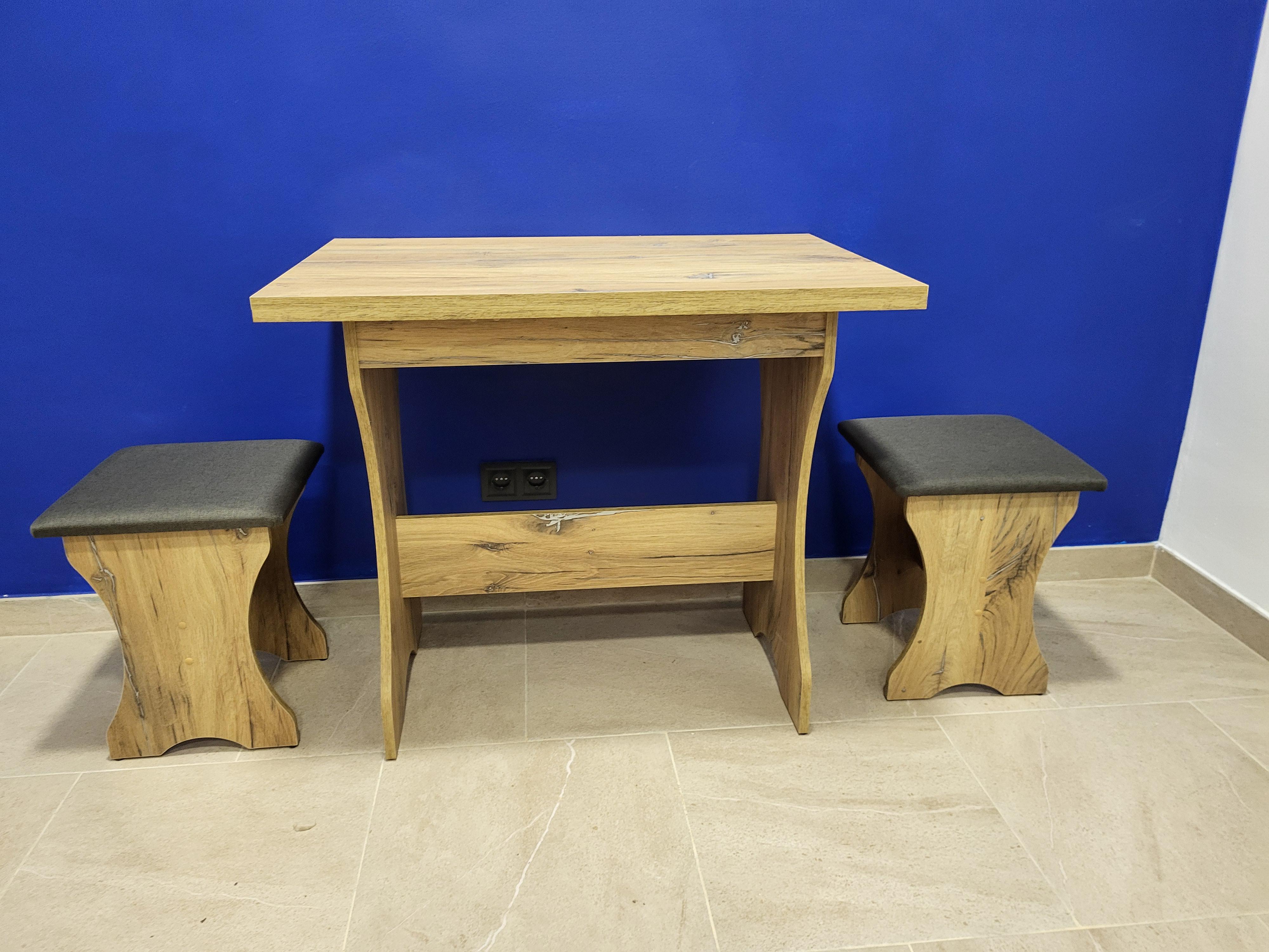 Стіл розкладний та 2 табурети Сімейний Дуб Флагшток/Мальмо (STT-DF-M)