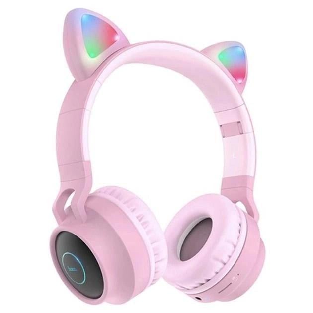 Наушники беспроводные HOCO W27 Cat Ear Wireless Headphones Pink