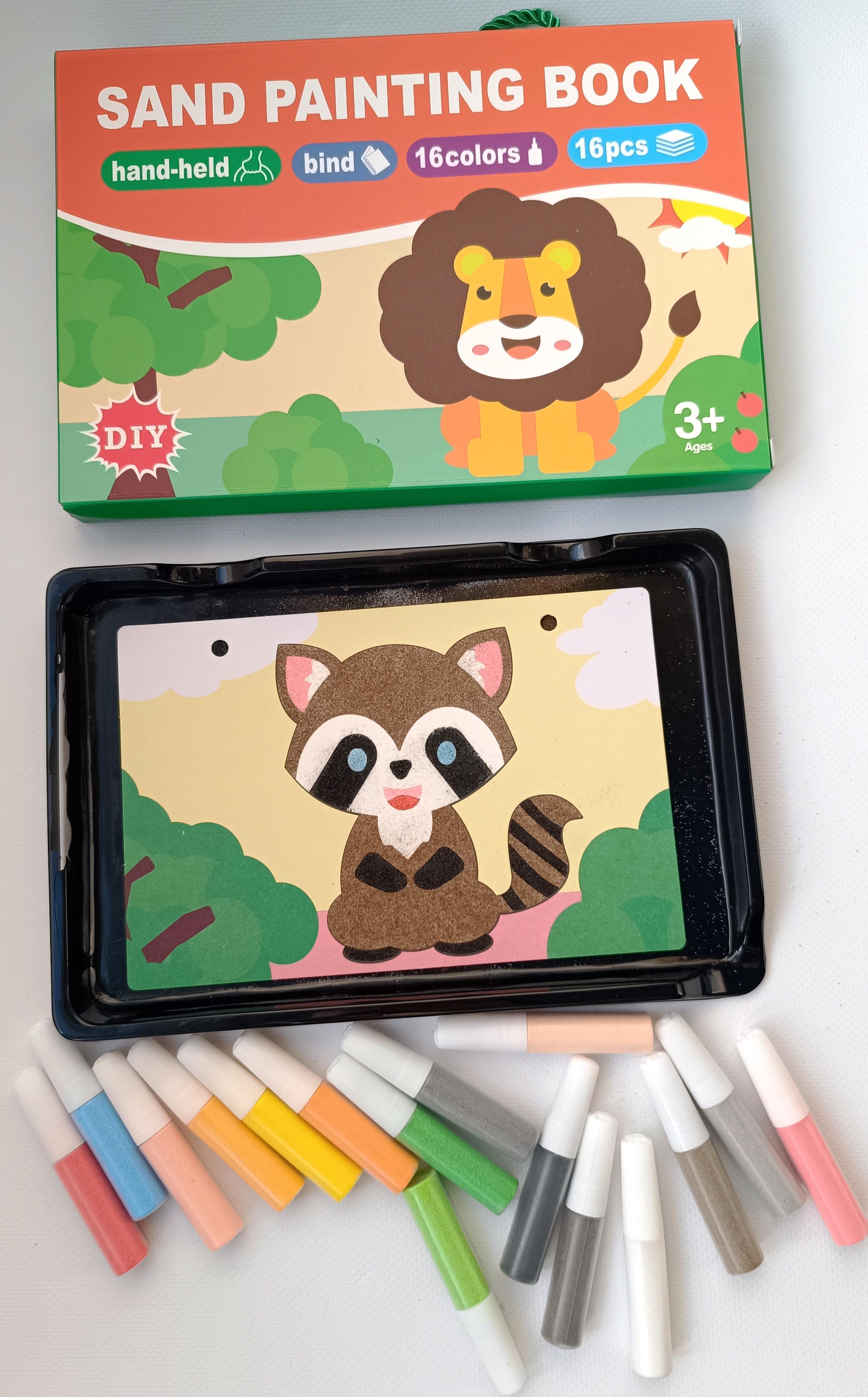 Набір для творчості Малюй піском тематика тварини 16 кольорів/16 картинок (31801201)