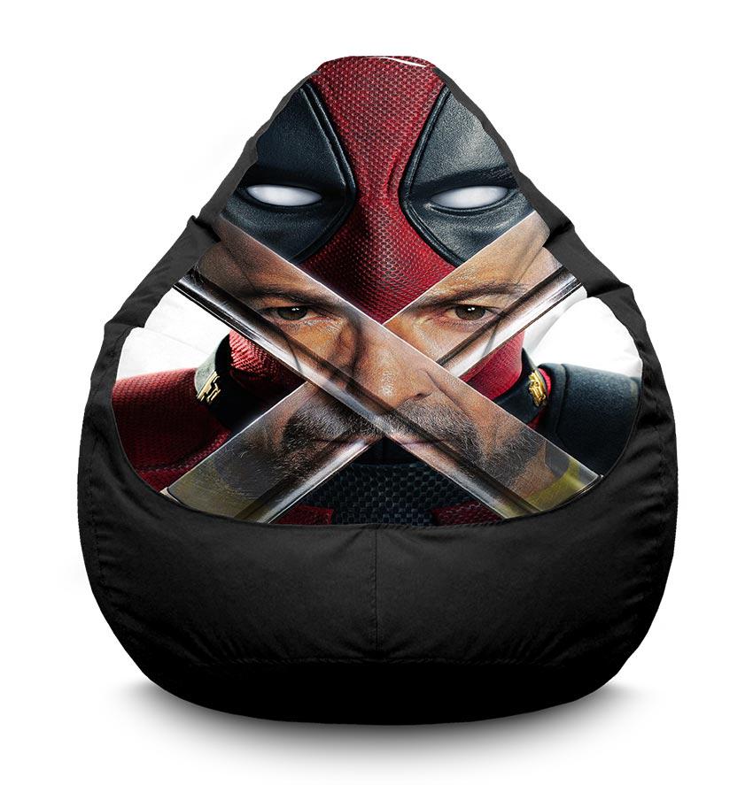 Кресло-мешок iPuff Deadpool with swords Marvel оксфорд XXL 90х125 см Черный (113913-1)