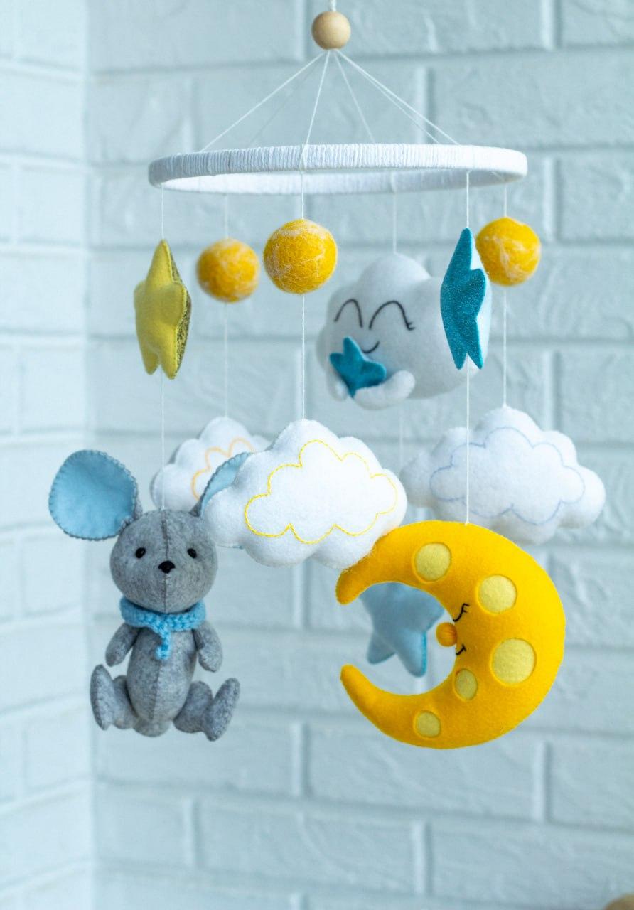 Мобиль детский музыкальный WooolyWool Мышонок с 35 мелодиями (27861111)