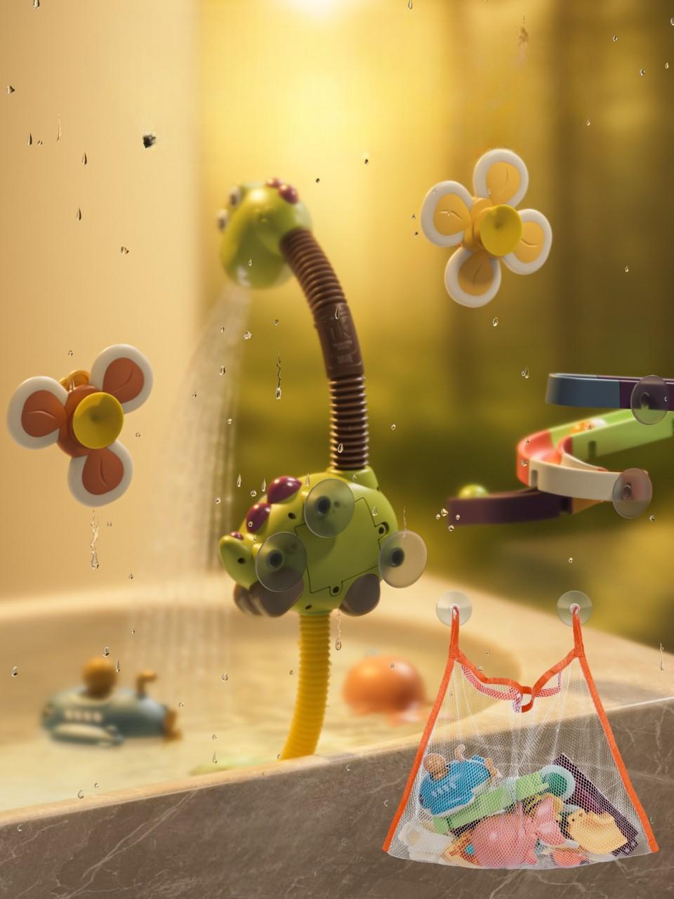 Набір ігровий для ванни Tumama веселий динозавр з водяним душем Різнокольоровий - фото 5