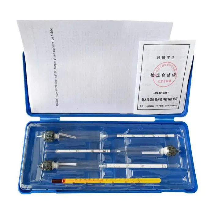 Набір ареометрів 3 шт. 0-100% з термометром 0-50°C Прозорий (А000031)