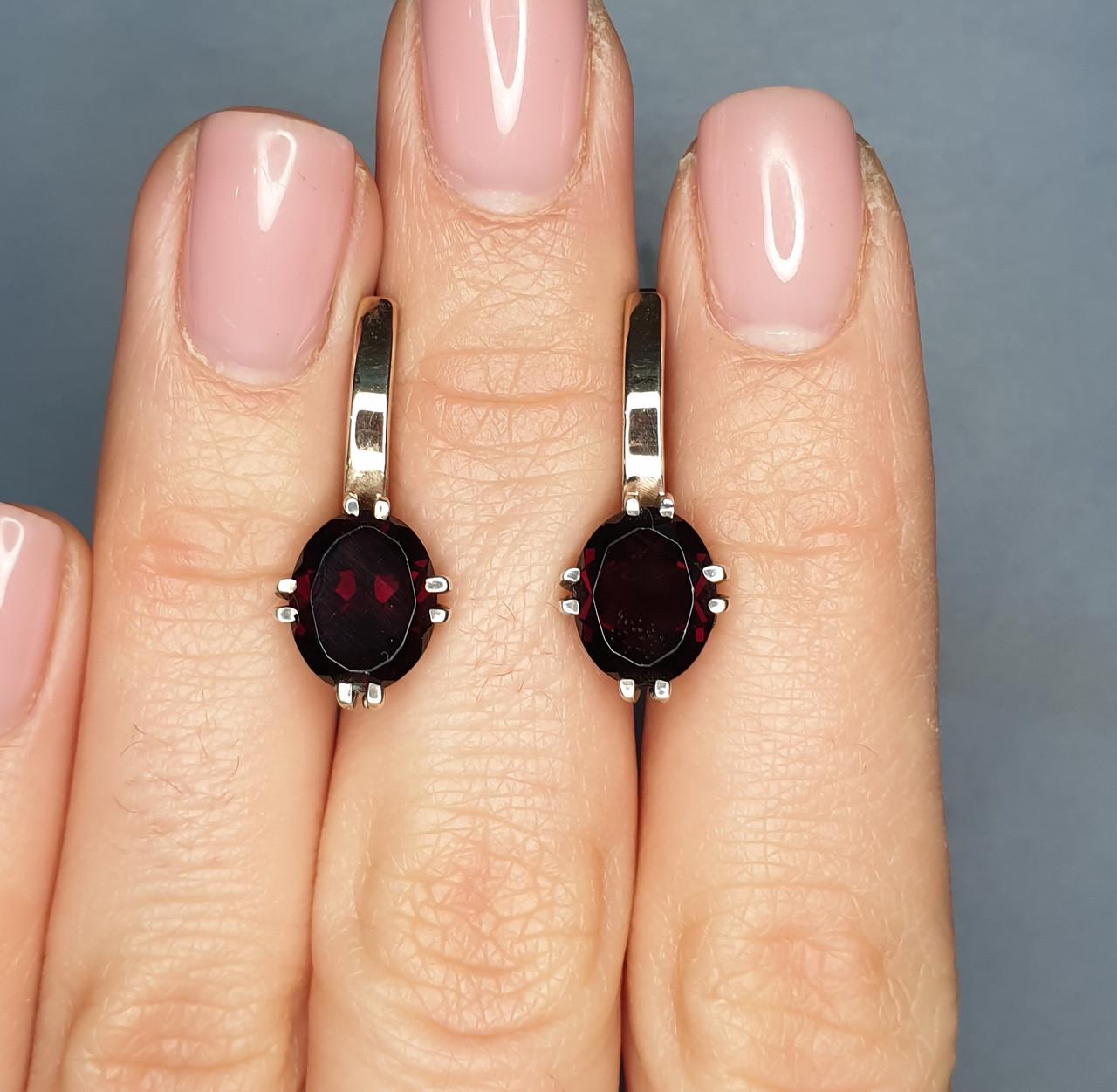 Серьги серебряные с гранатом 5,14 г (1357741345)