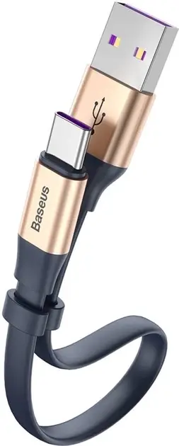 Кабель BASEUS Simple HW Quick Charge Cable USB to Type-C CATMBJ-BV3 40W 0,23 м Gold/Blue